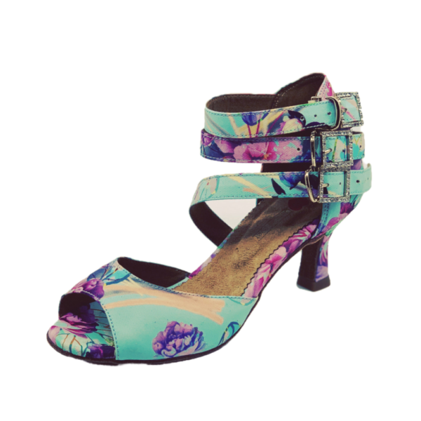 S248F - Ladies Exclusive Floral Open Toe Dance Sandal