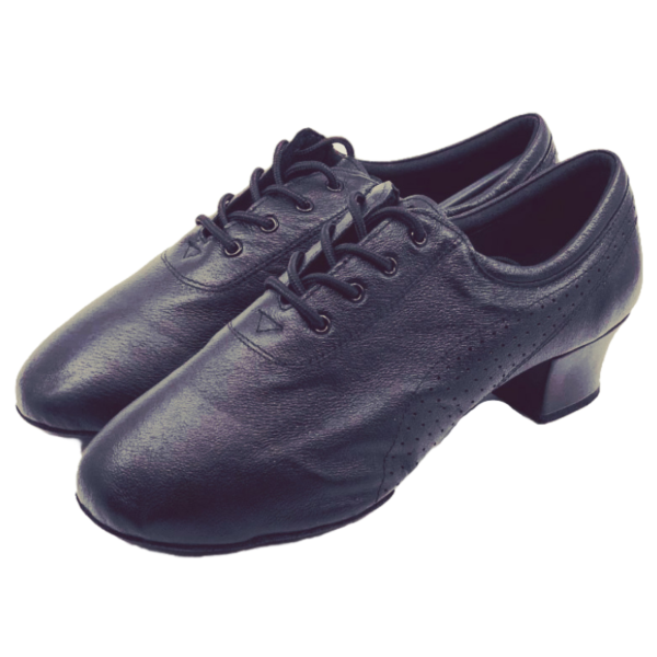 7710B - High Performance Black Premium Soft Leather Split Sole Dance Shoes