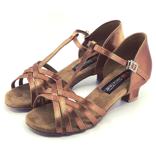 S23TJ- Ladies Classic Open Toe Dance Sandals in Tan