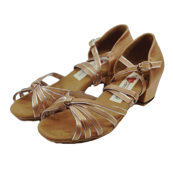 5555D - Girl's Dance Shoes in Tan Satin