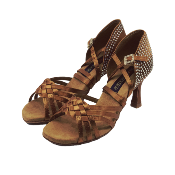 S7181 - Ladies High Performance Tan Open Toe Dance Sandals